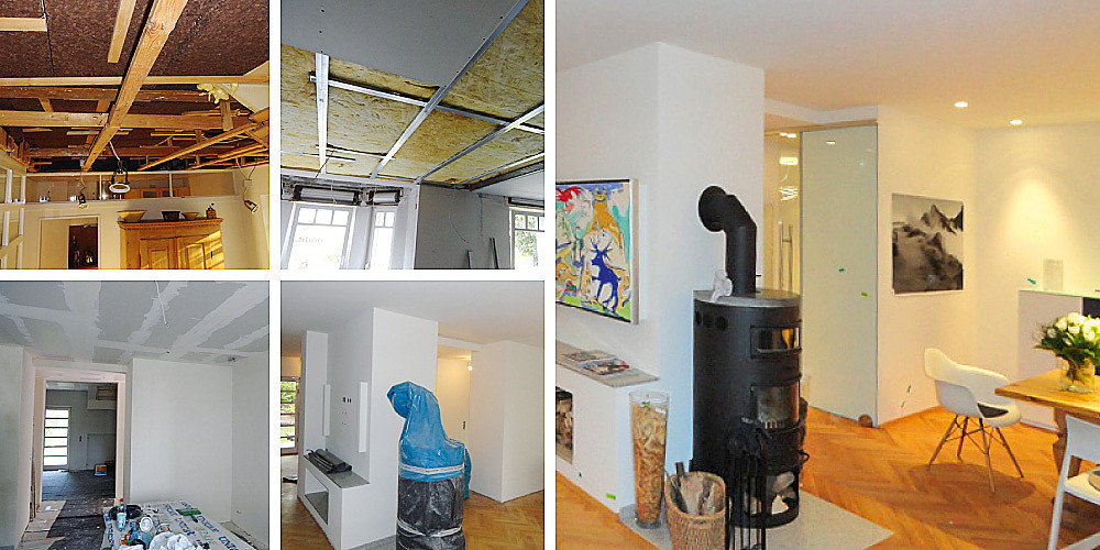 Komplettsanierung mit Trockenbau – Wohnzimmer